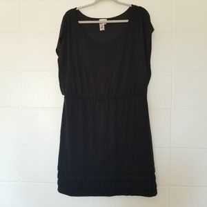 Loter Black Jersey Knit Dress w/ Cap Sleeves, 1X